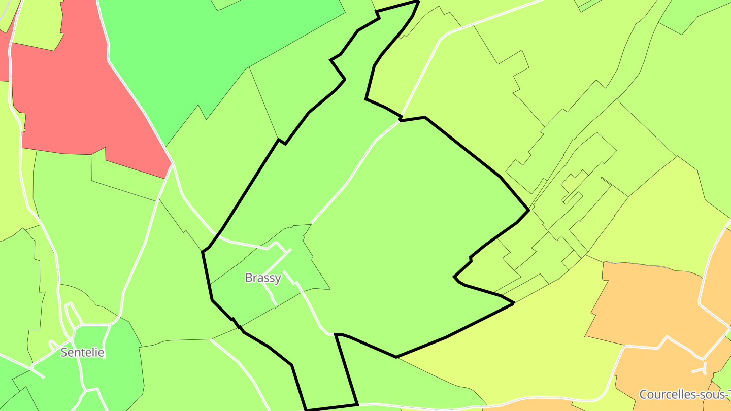 Carte des prix de l'immobilier Brassy