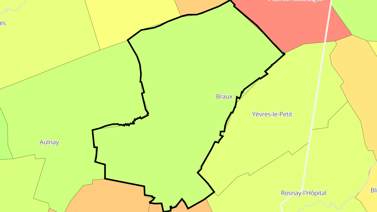 Carte des prix de l'immobilier Braux