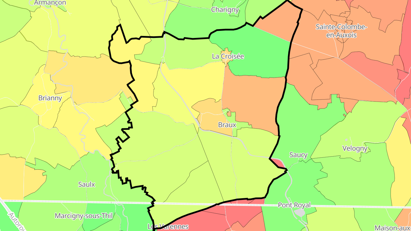 Carte des prix de l'immobilier Braux