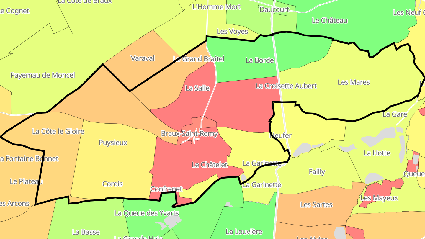 Carte des prix de l'immobilier Braux-Saint-Remy