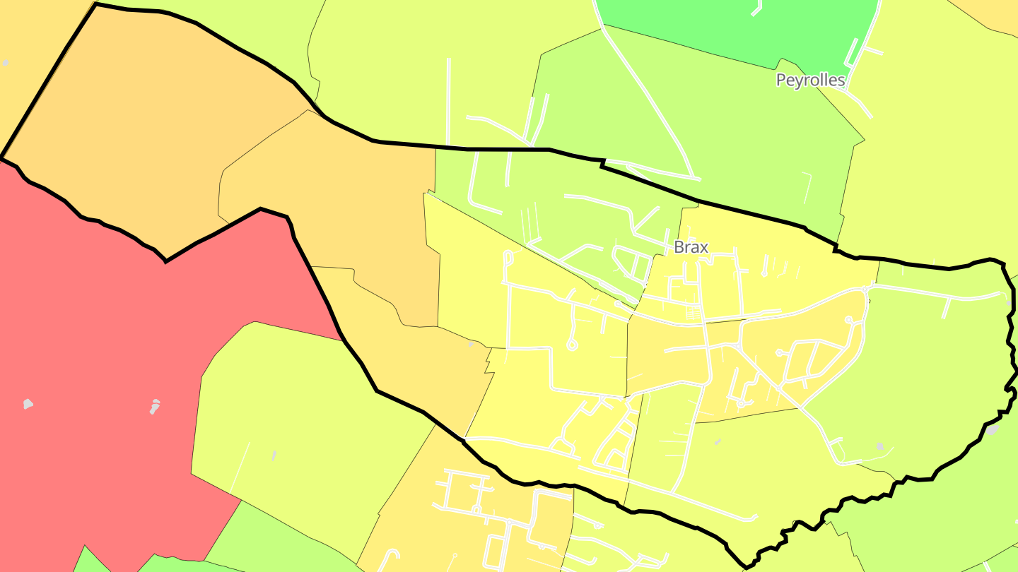 Carte des prix de l'immobilier Brax