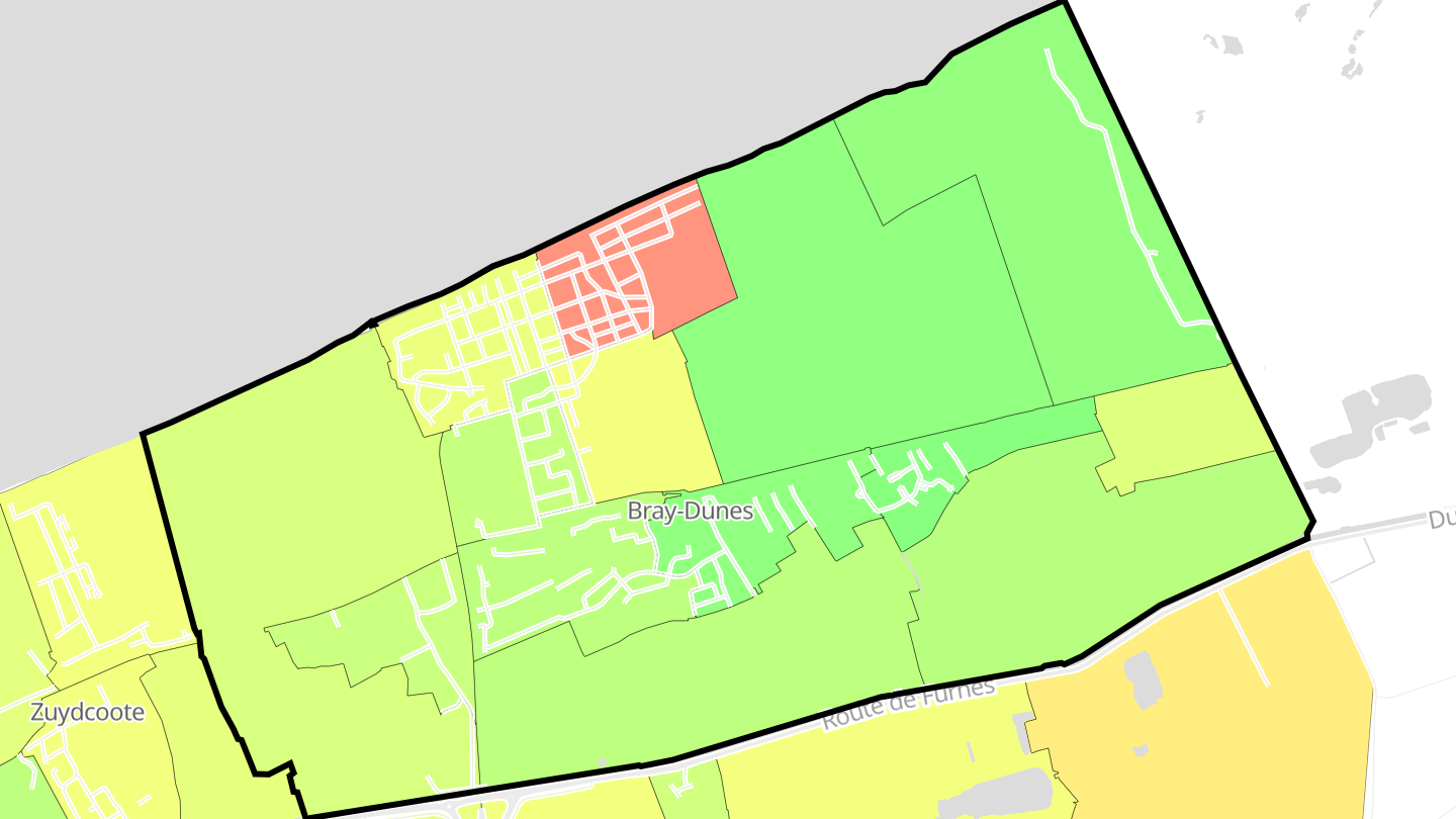 Carte des prix de l'immobilier Bray-Dunes