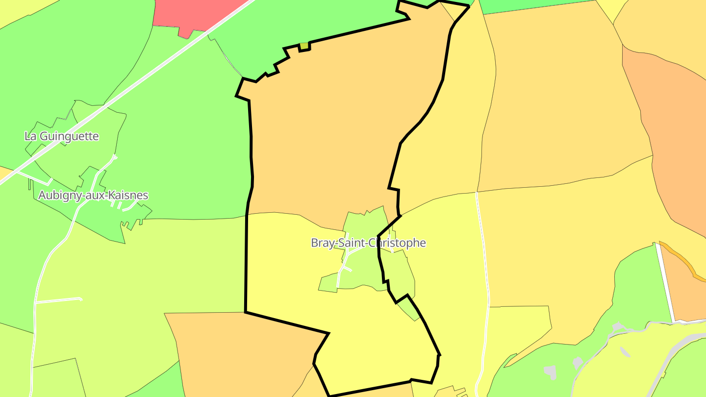 Carte des prix de l'immobilier Bray-Saint-Christophe