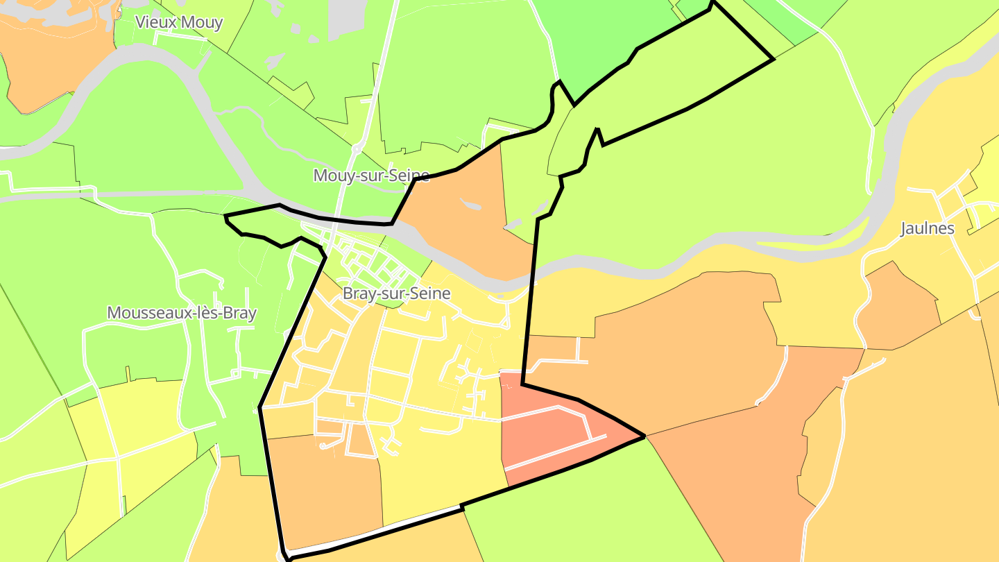 Carte des prix de l'immobilier Bray-sur-Seine