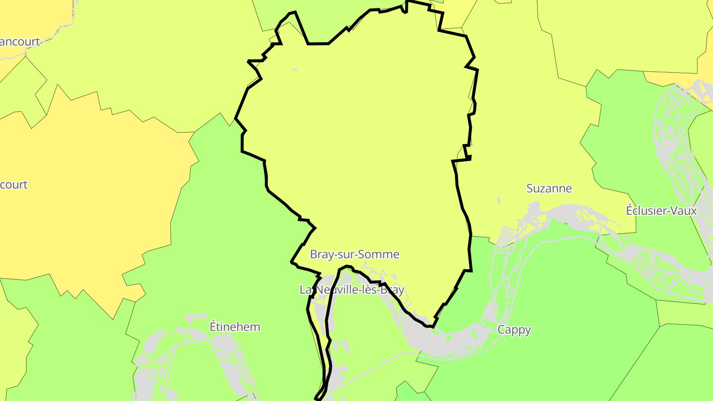 Carte des prix de l'immobilier Bray-sur-Somme