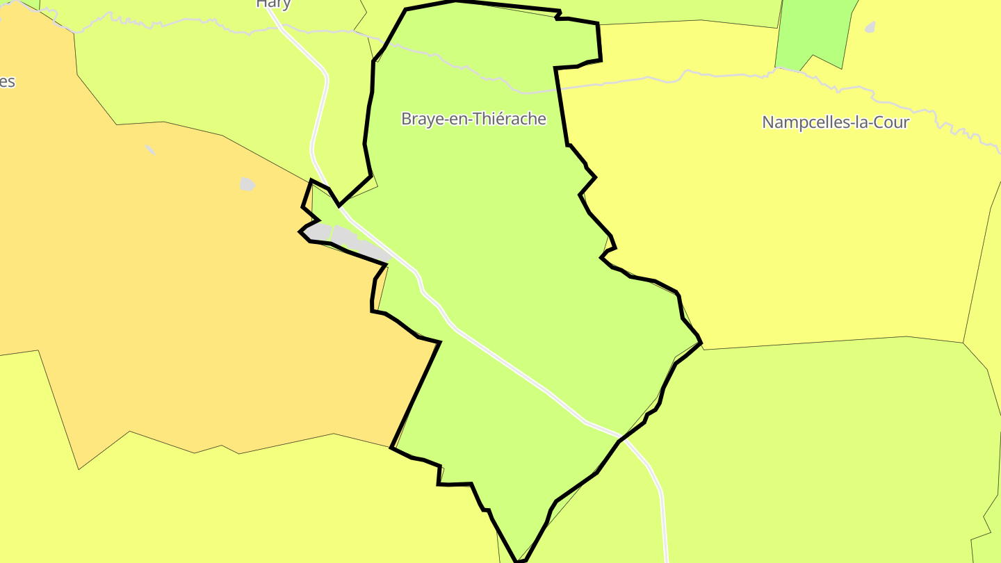 Carte des prix de l'immobilier Braye-en-Thiérache