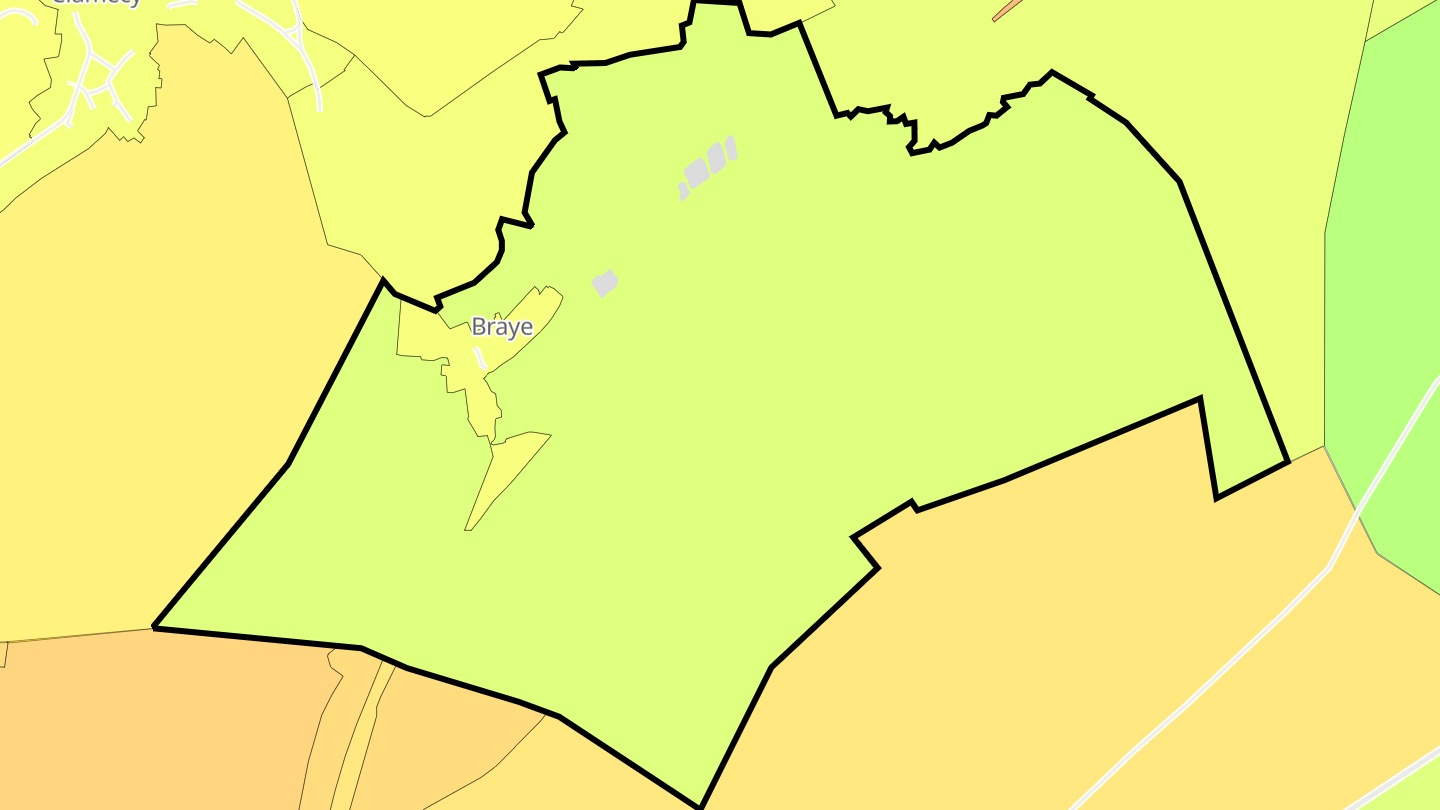 Carte des prix de l'immobilier Braye
