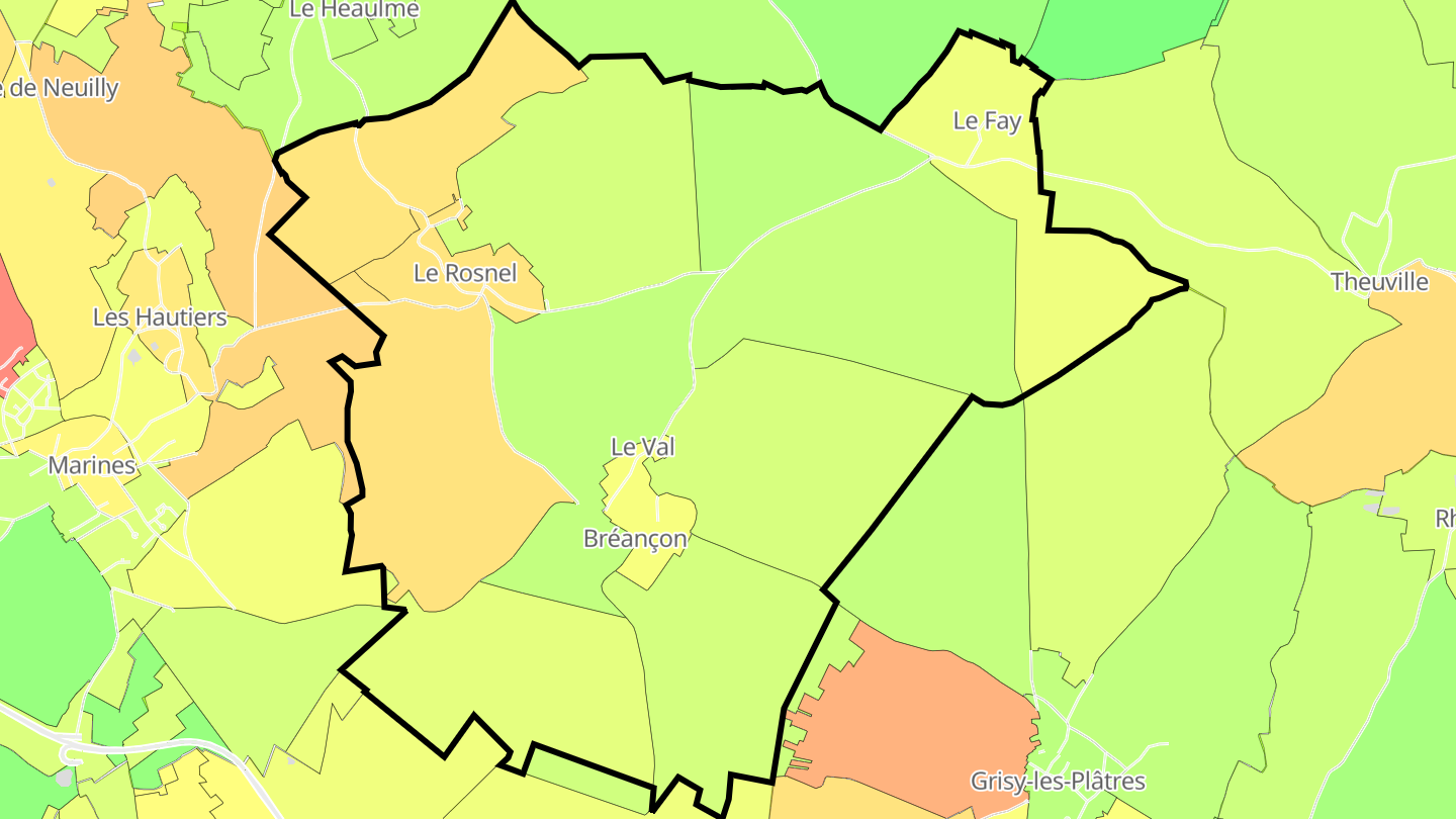 Carte des prix de l'immobilier Bréançon