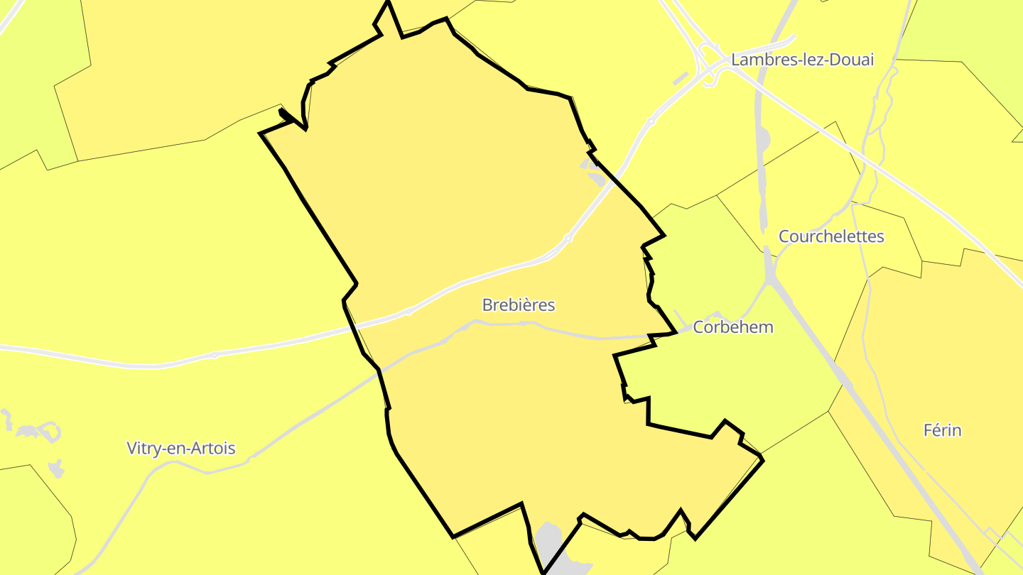 Carte des prix de l'immobilier Brebières