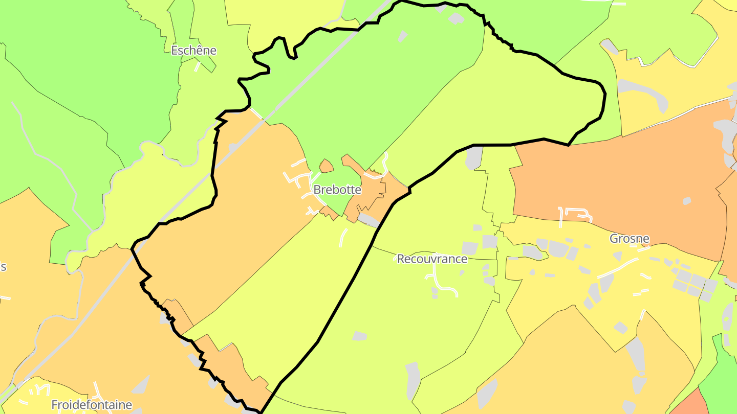 Carte des prix de l'immobilier Brebotte