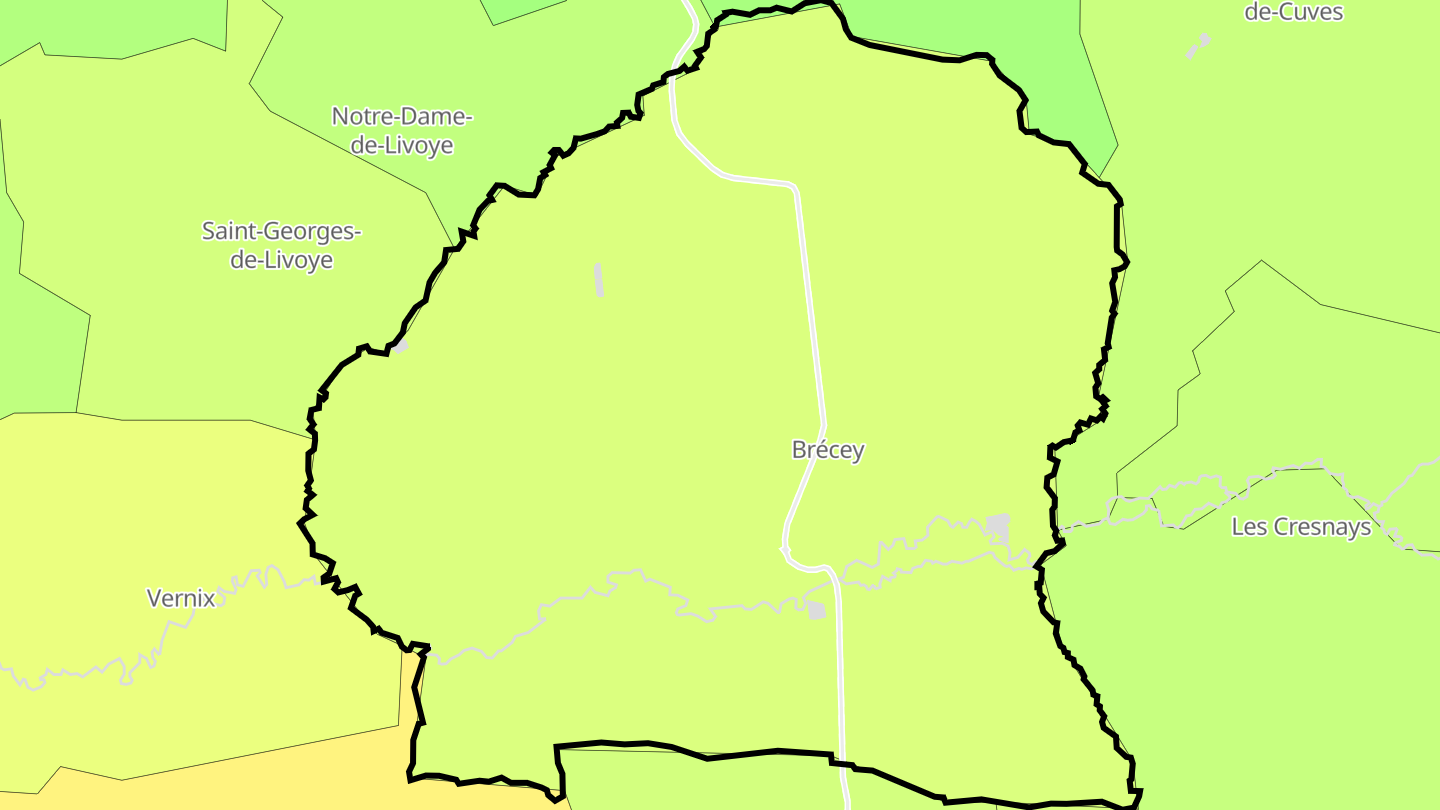 Carte des prix de l'immobilier Brécey