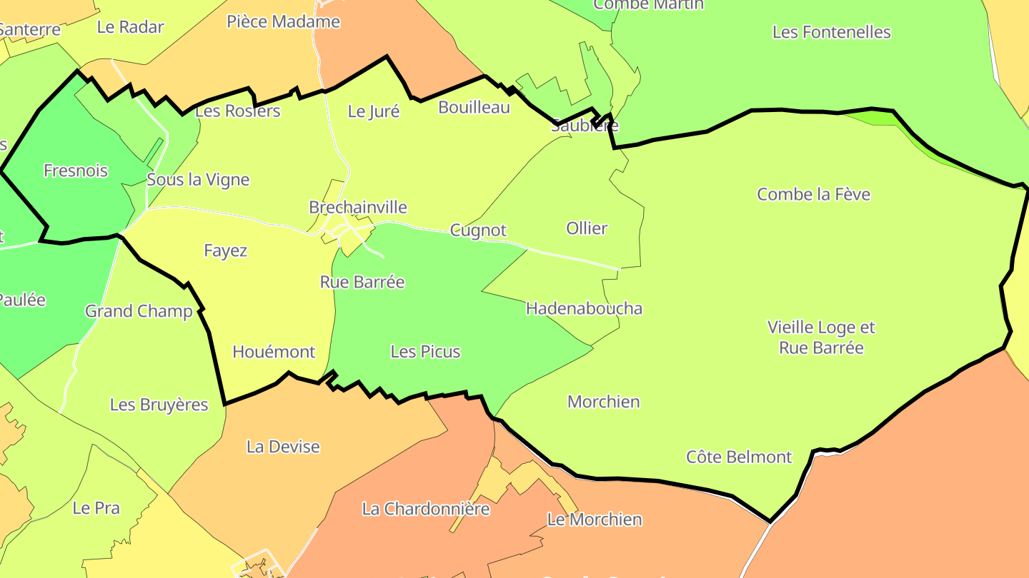 Carte des prix de l'immobilier Brechainville