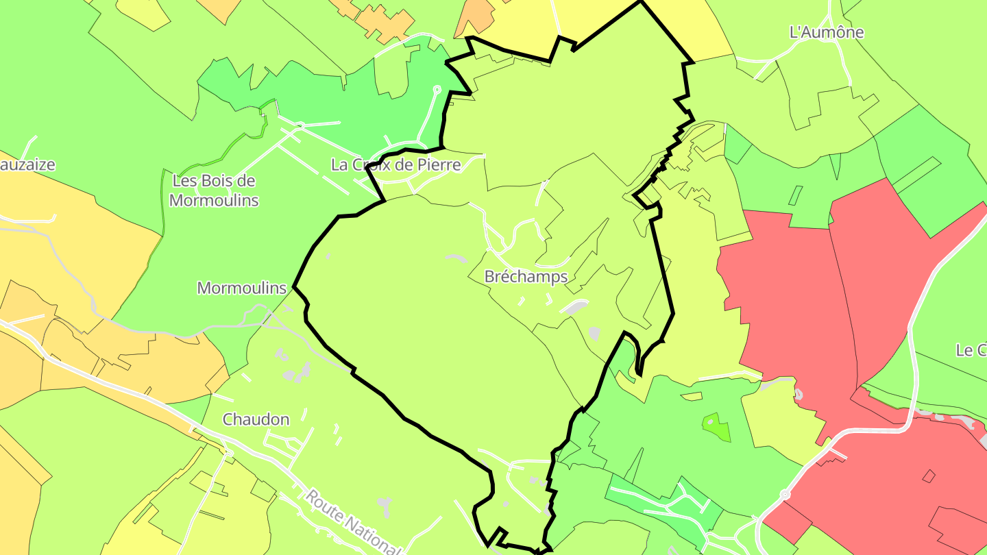 Carte des prix de l'immobilier Bréchamps