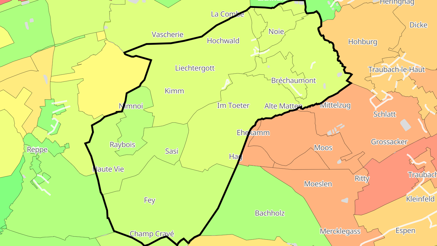 Carte des prix de l'immobilier Bréchaumont