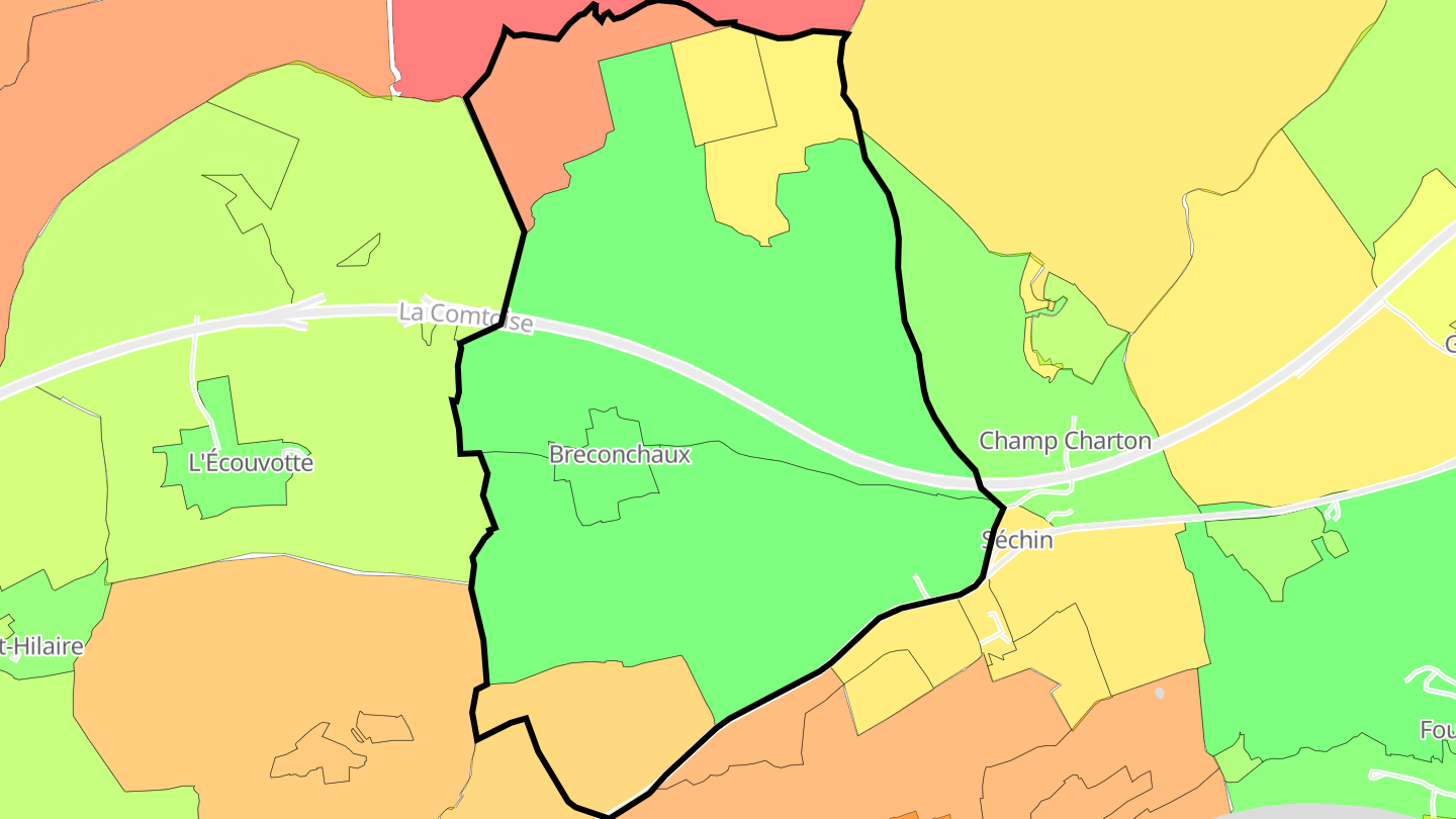 Carte des prix de l'immobilier Breconchaux