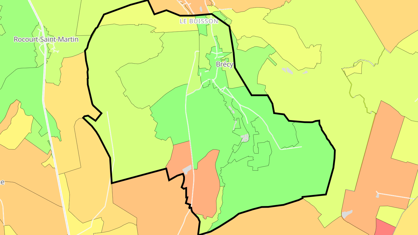 Carte des prix de l'immobilier Brécy