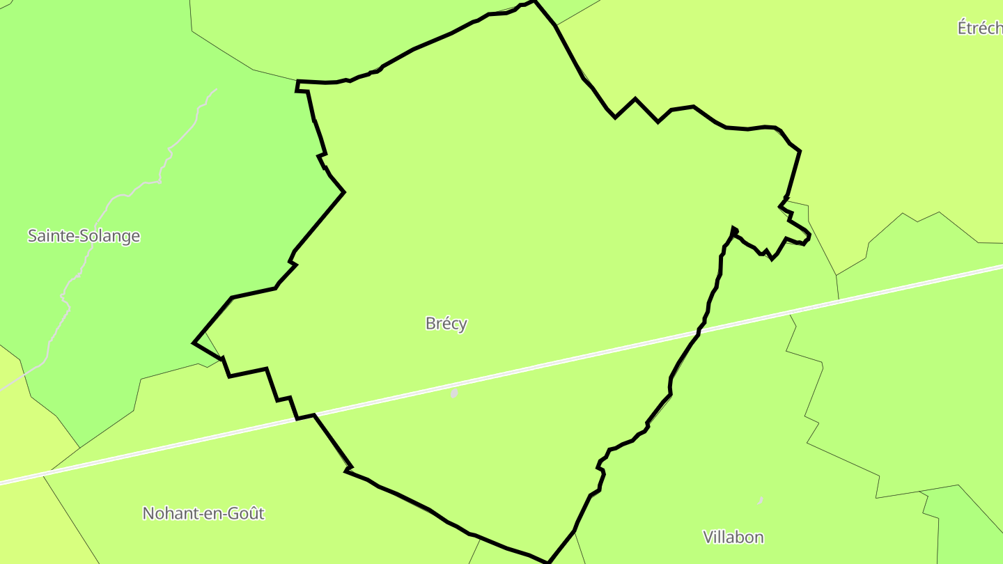 Carte des prix de l'immobilier Brécy