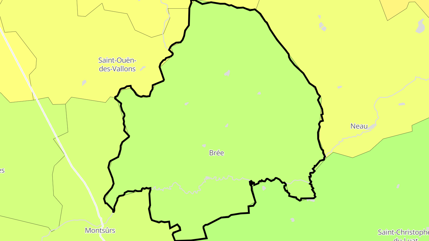 Carte des prix de l'immobilier Brée