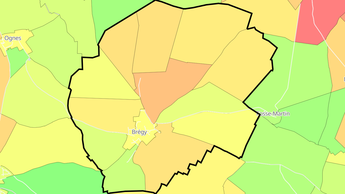 Carte des prix de l'immobilier Brégy