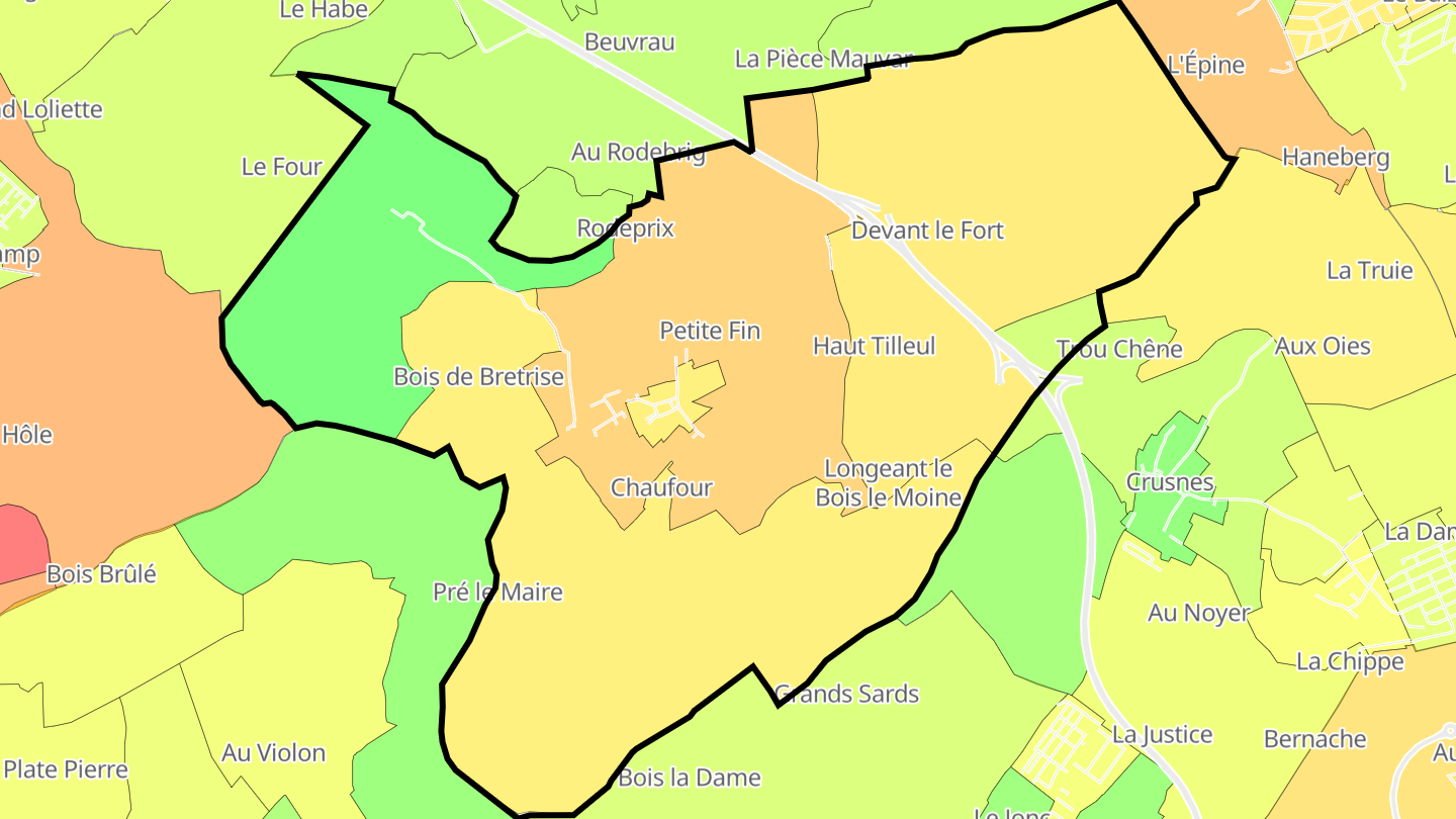 Carte des prix de l'immobilier Bréhain-la-Ville