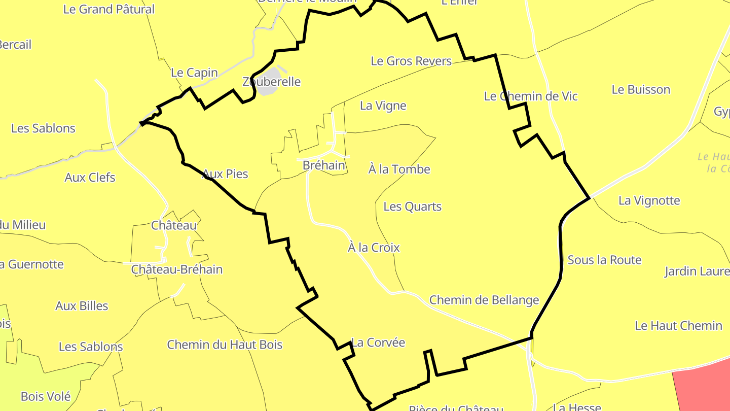 Carte des prix de l'immobilier Bréhain