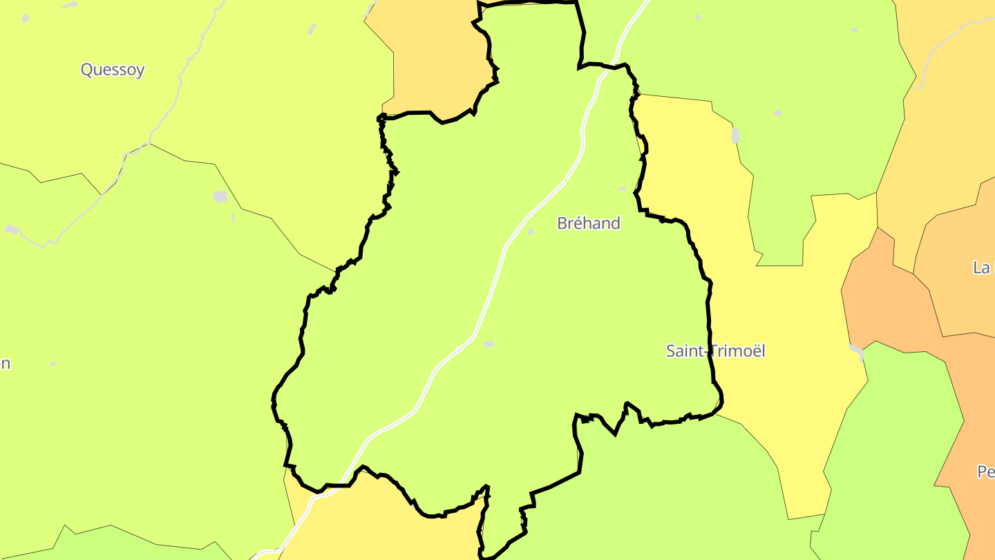 Carte des prix de l'immobilier Bréhand