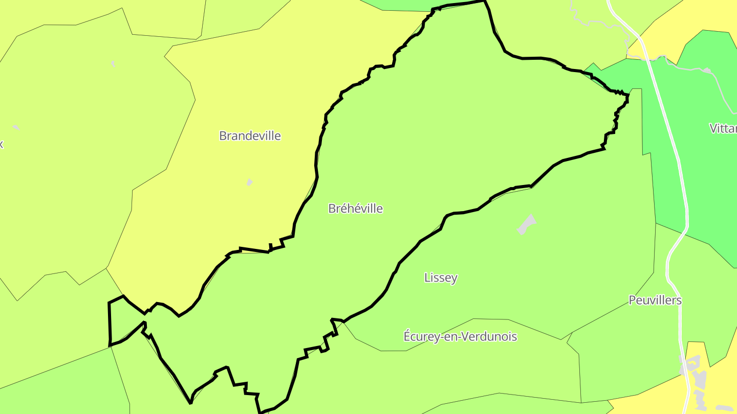 Carte des prix de l'immobilier Bréhéville