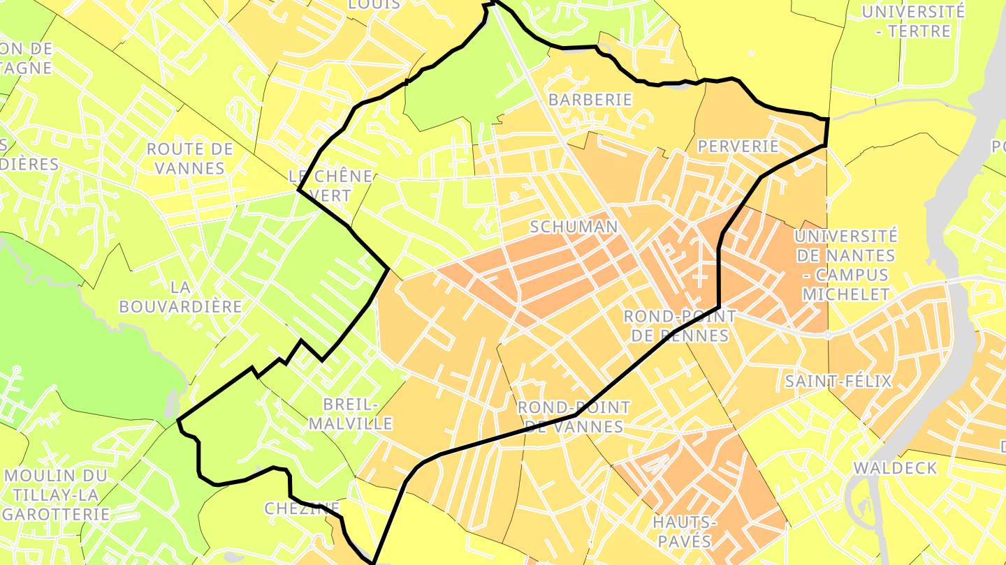 Carte des prix de l'immobilier Breil - Barberie