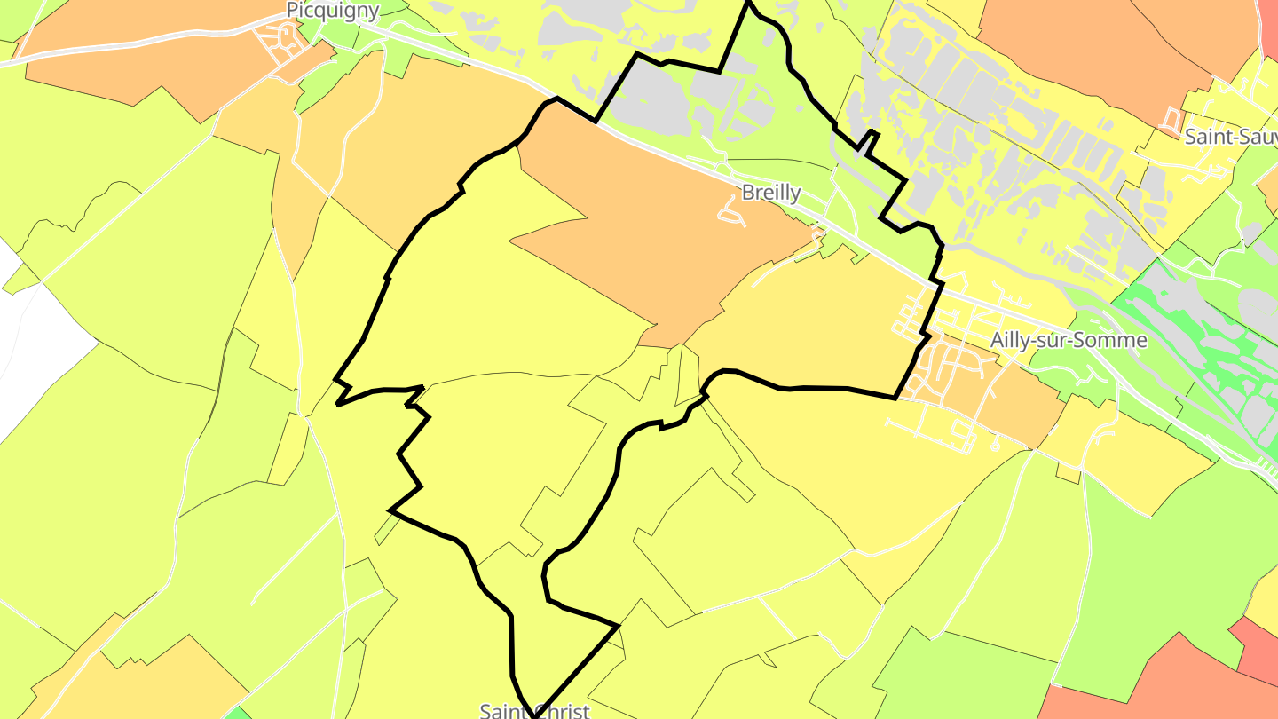 Carte des prix de l'immobilier Breilly