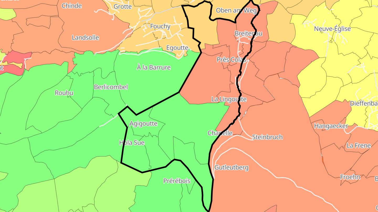 Carte des prix de l'immobilier Breitenau