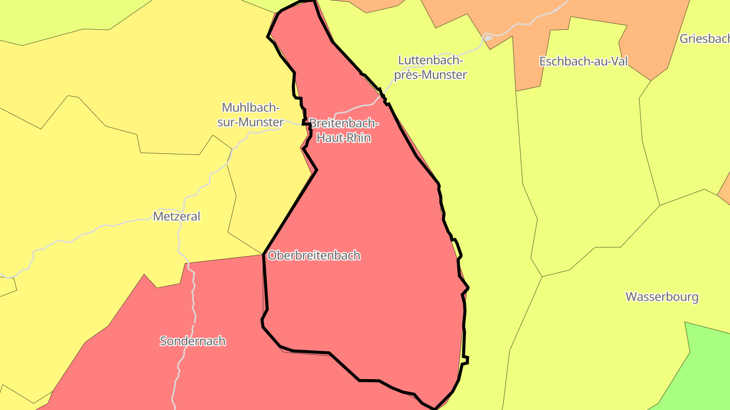 Carte des prix de l'immobilier Breitenbach-Haut-Rhin