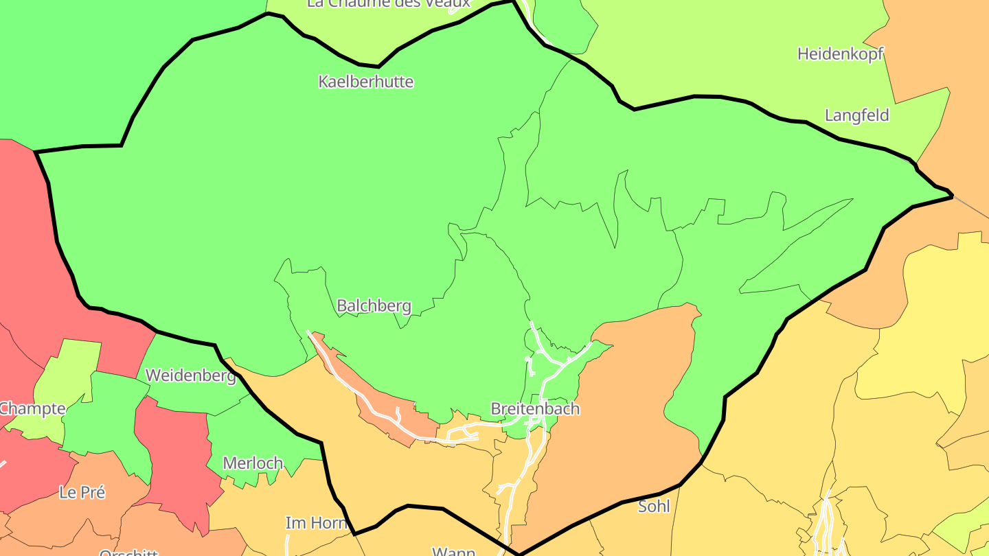 Carte des prix de l'immobilier Breitenbach