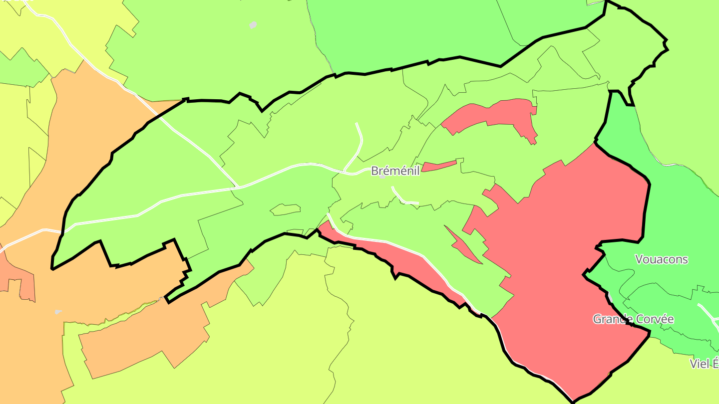 Carte des prix de l'immobilier Bréménil