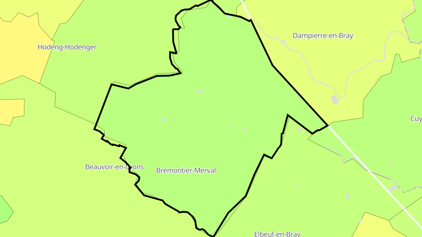 Carte des prix de l'immobilier Brémontier-Merval