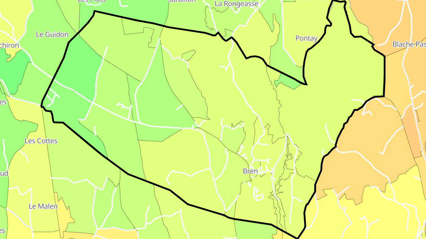 Carte des prix de l'immobilier Bren