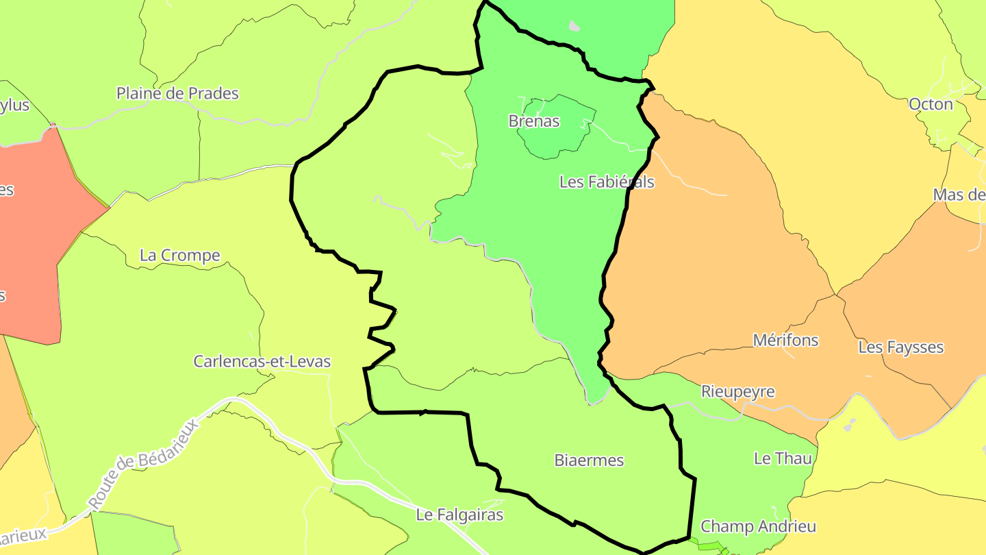 Carte des prix de l'immobilier Brenas