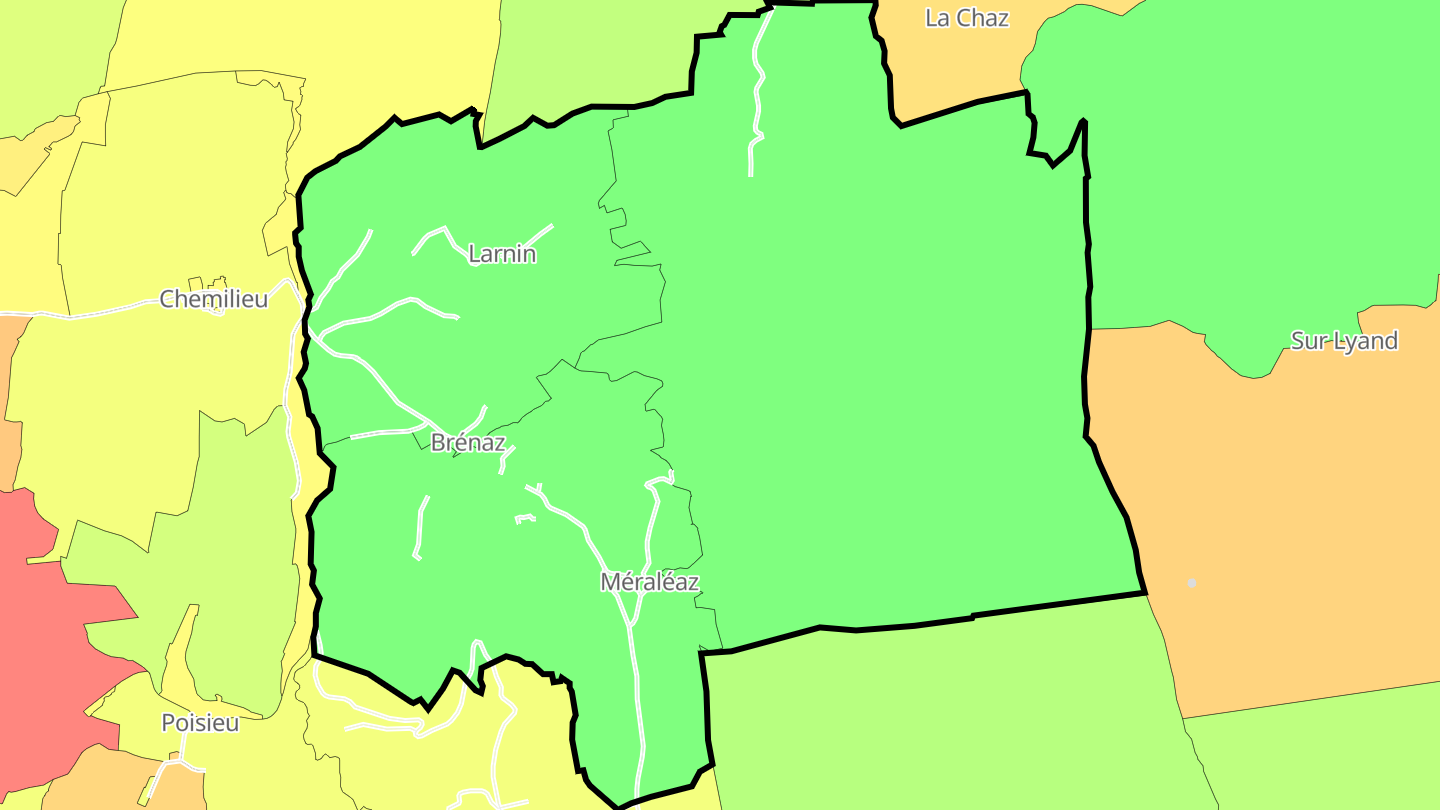 Carte des prix de l'immobilier Brénaz