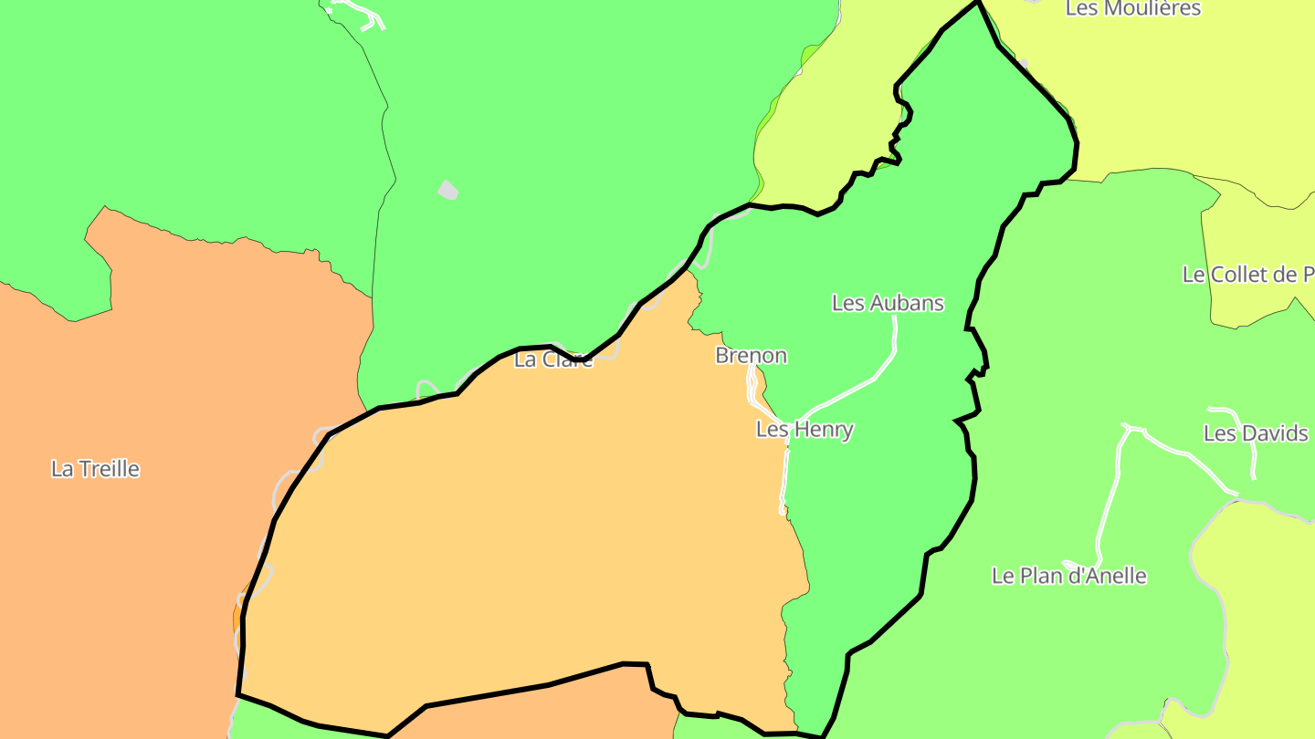 Carte des prix de l'immobilier Brenon