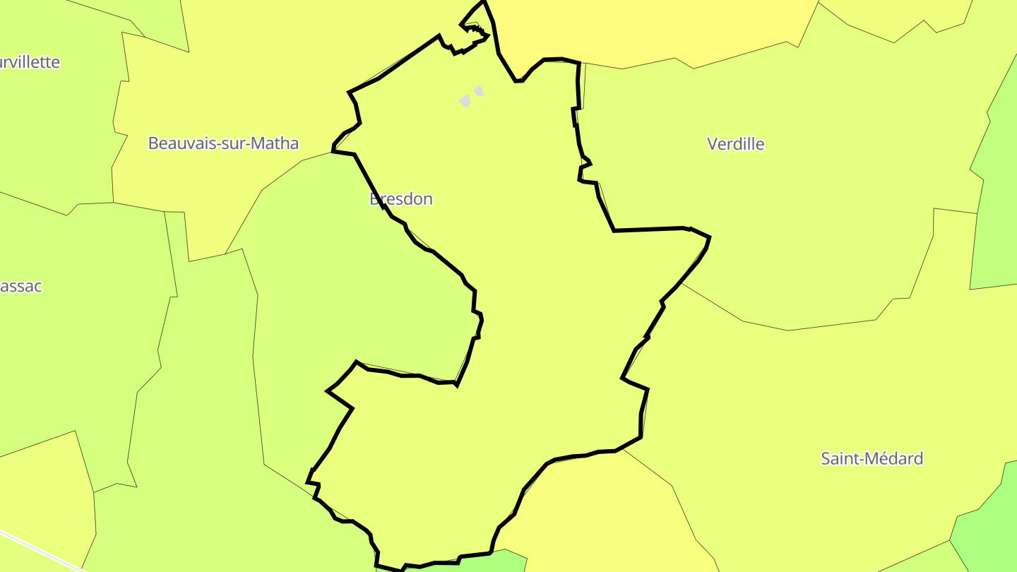 Carte des prix de l'immobilier Bresdon