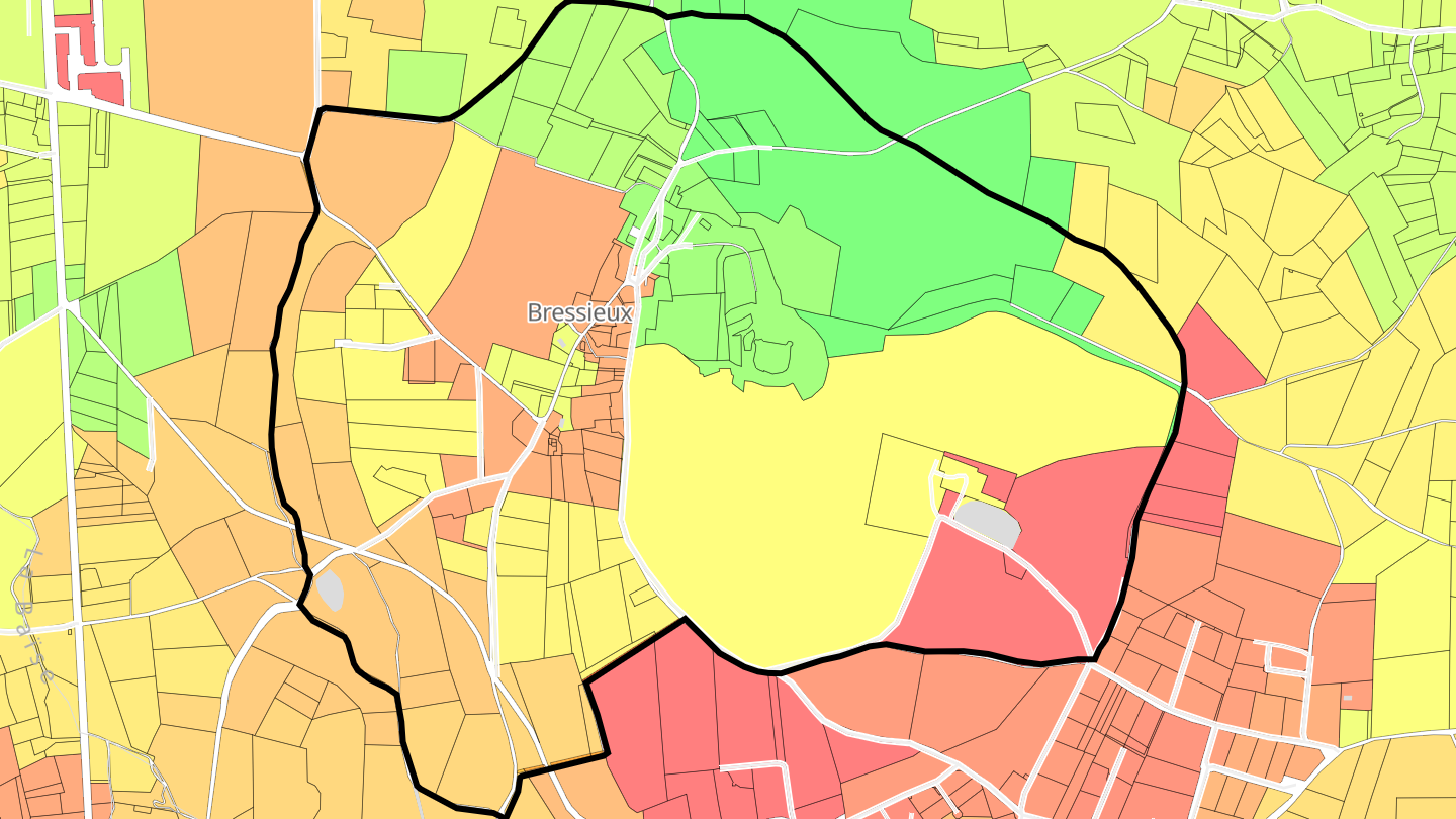 Carte des prix de l'immobilier Bressieux