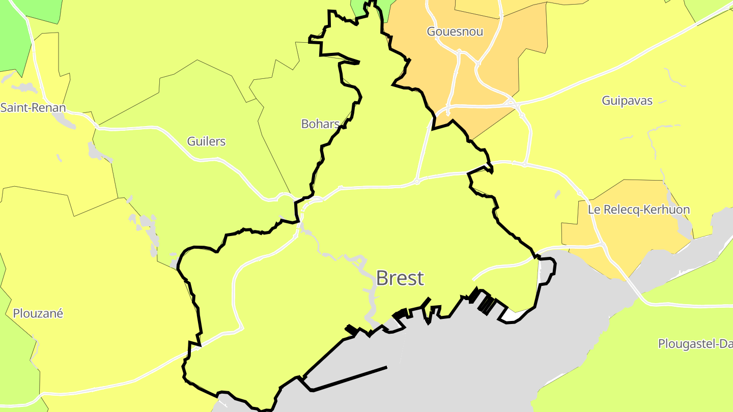 Carte des prix de l'immobilier Brest