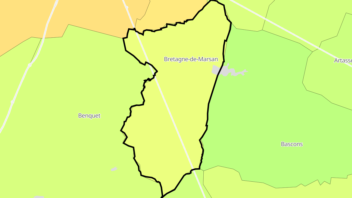 Carte des prix de l'immobilier Bretagne-de-Marsan