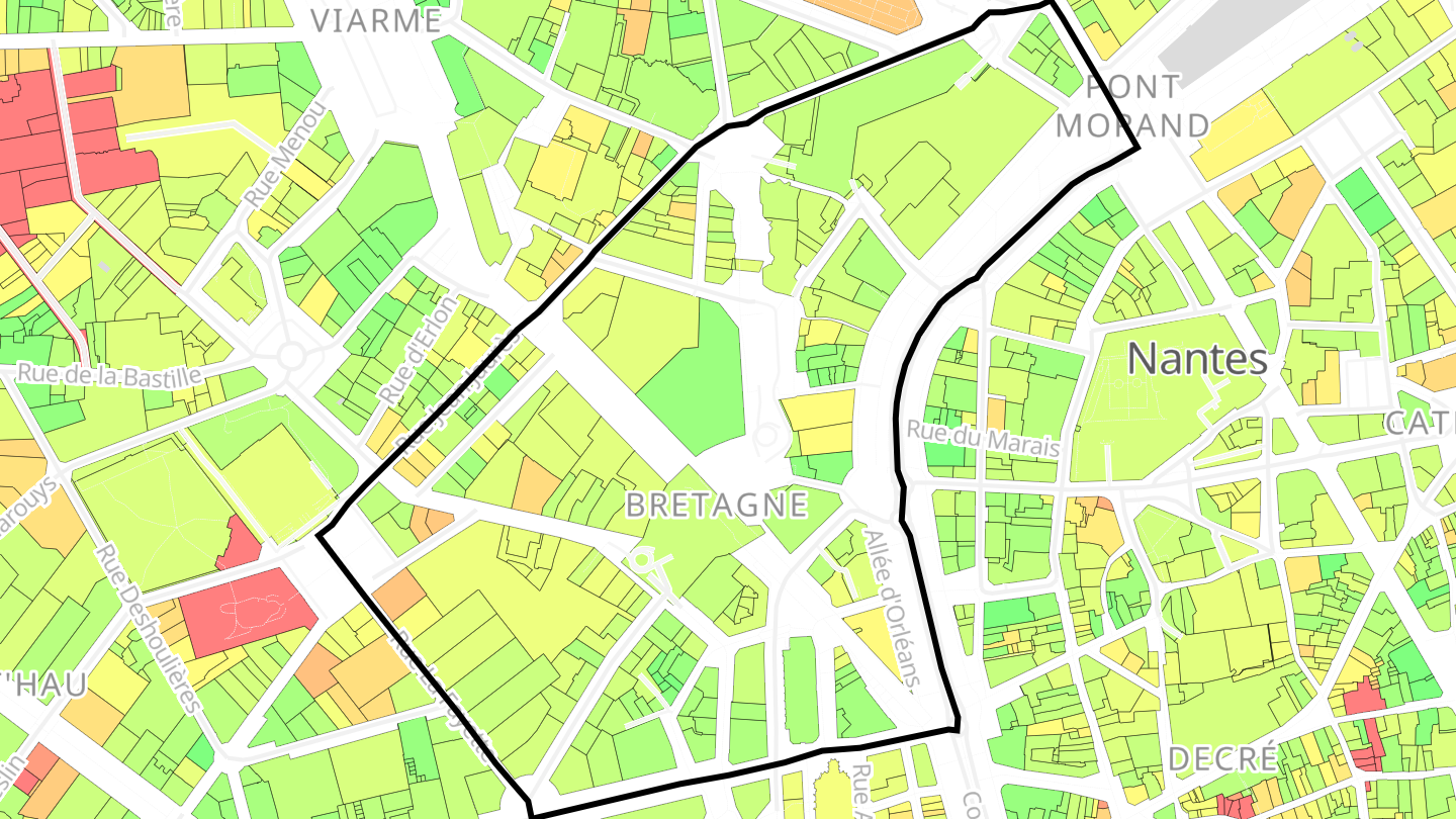 Carte des prix de l'immobilier Bretagne