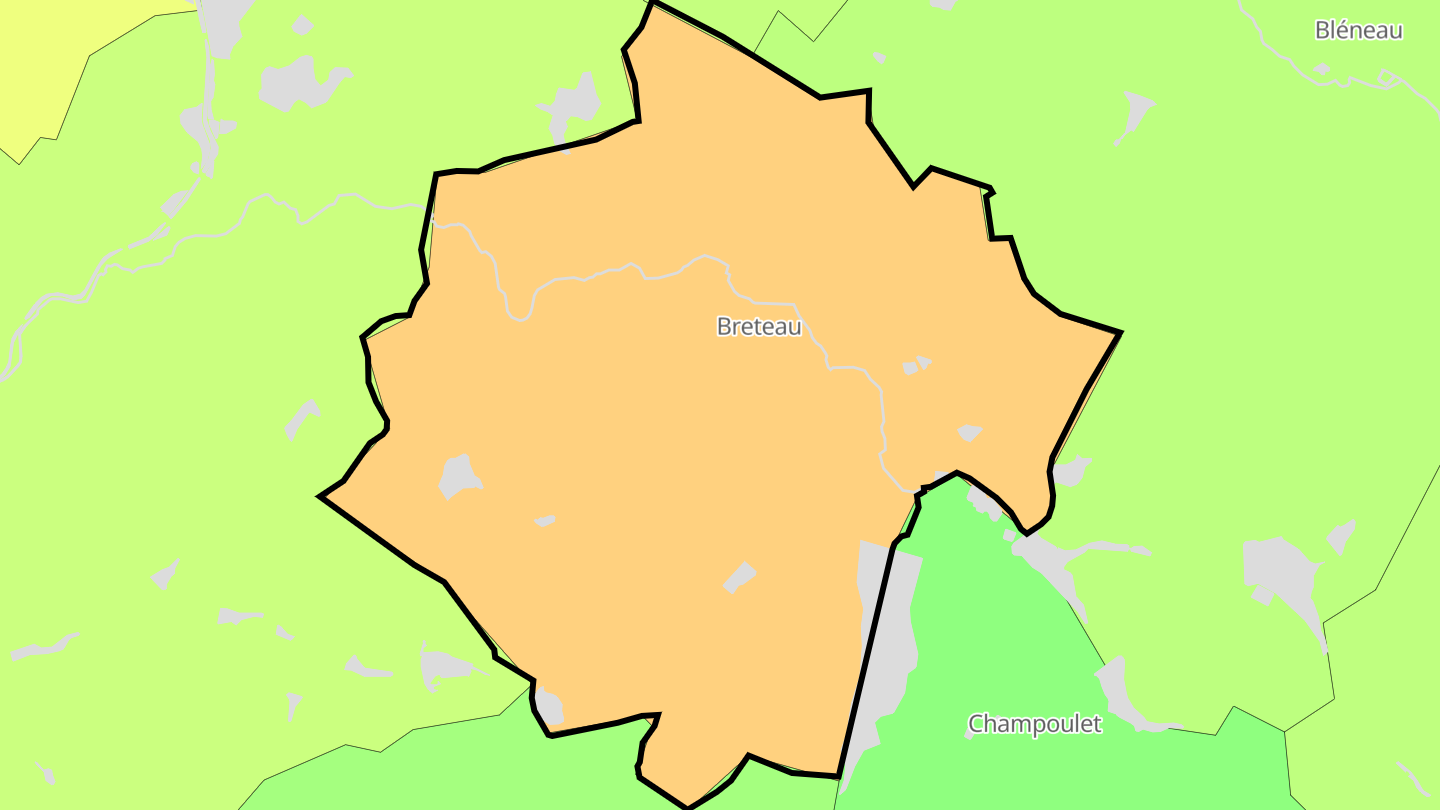 Carte des prix de l'immobilier Breteau