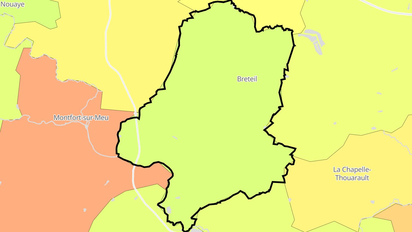 Carte des prix de l'immobilier Breteil