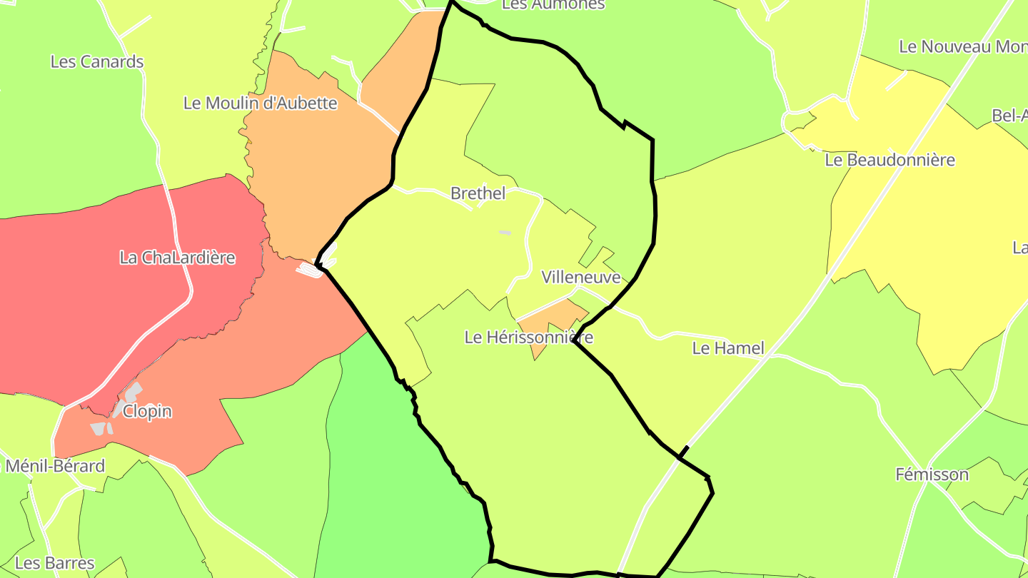 Carte des prix de l'immobilier Brethel