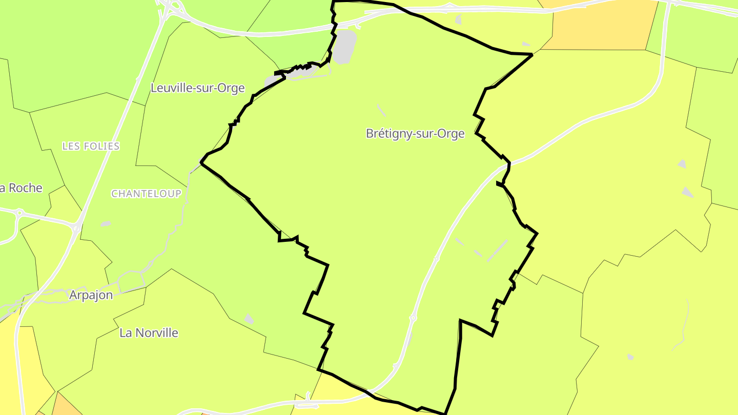 Carte des prix de l'immobilier Brétigny-sur-Orge