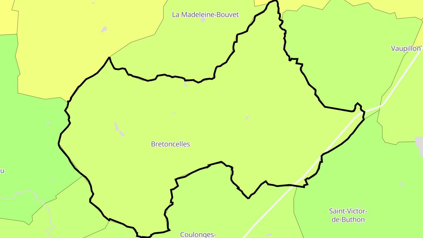 Carte des prix de l'immobilier Bretoncelles