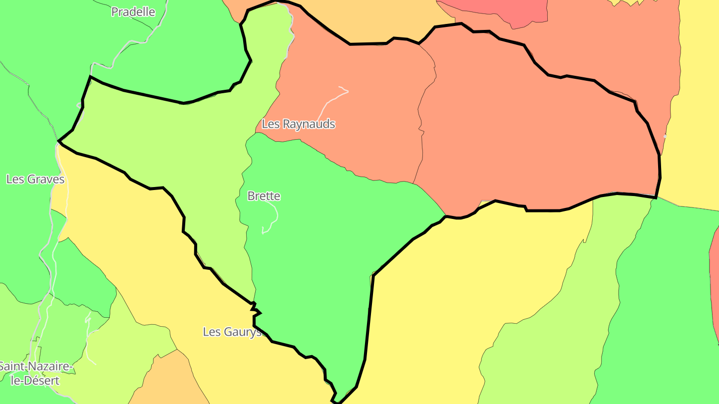 Carte des prix de l'immobilier Brette