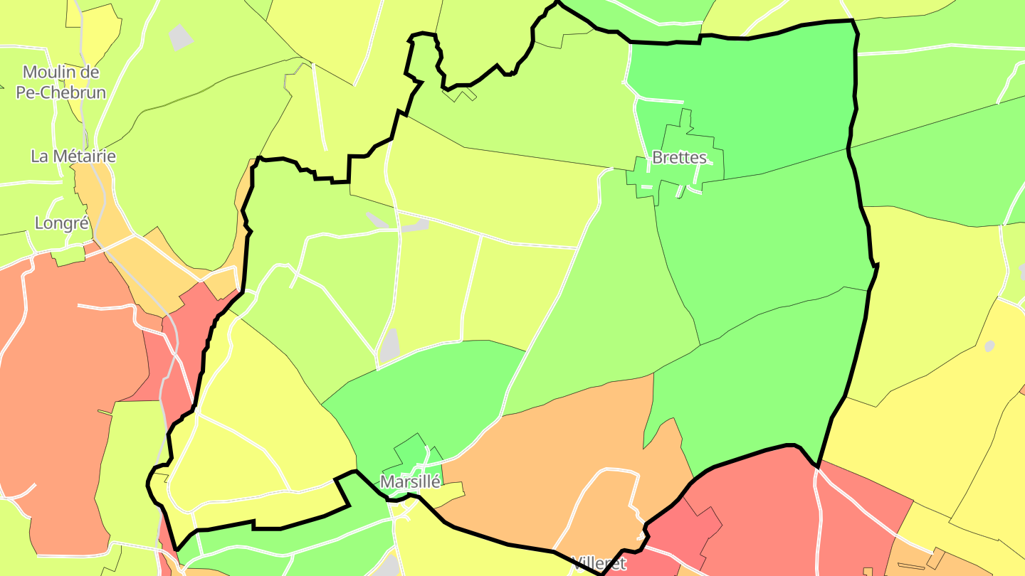 Carte des prix de l'immobilier Brettes
